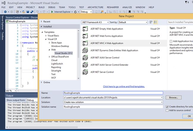 MVC project from template